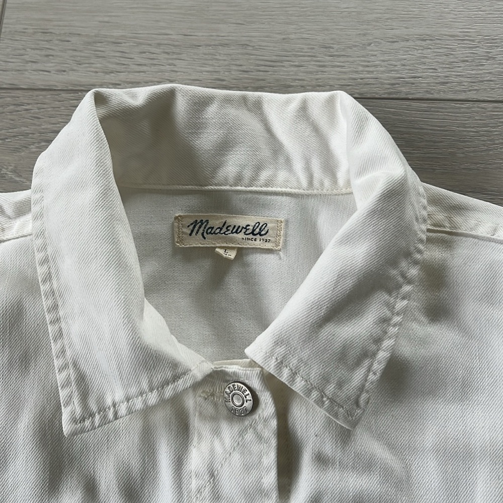 Madewell Oversized White Denim Jacket - Picture 3 of 3